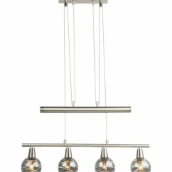 Suspension Globo ROMAN LED Nickel mat, 4 lumières