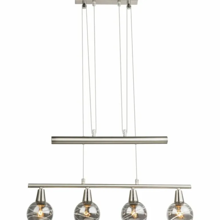 Suspension Globo ROMAN LED Nickel mat, 4 lumières