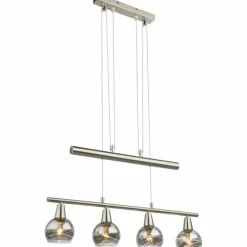Suspension Globo ROMAN LED Nickel mat, 4 lumières