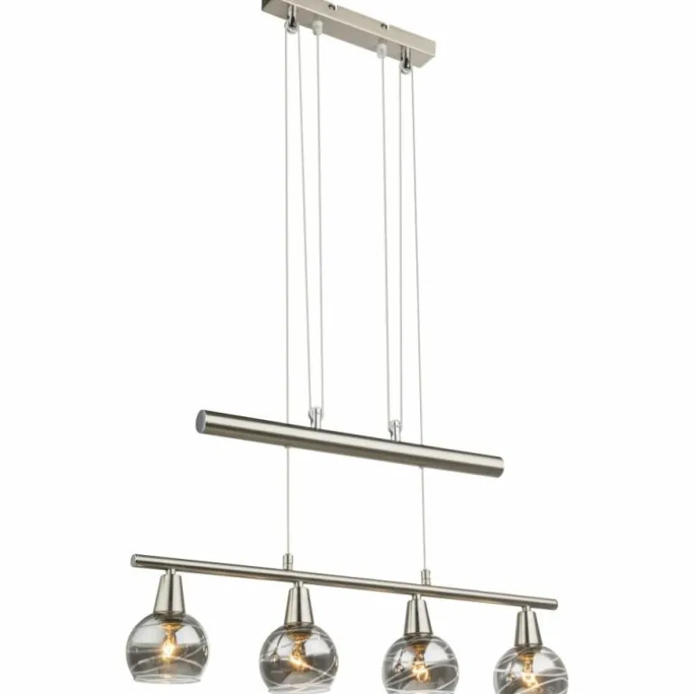Suspension Globo ROMAN LED Nickel mat, 4 lumières