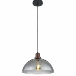 Suspension Globo SALSA Bois foncé, Noir, 1 lumière