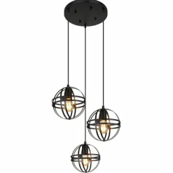 Suspension Globo TAMARA Noir, 3 lumières