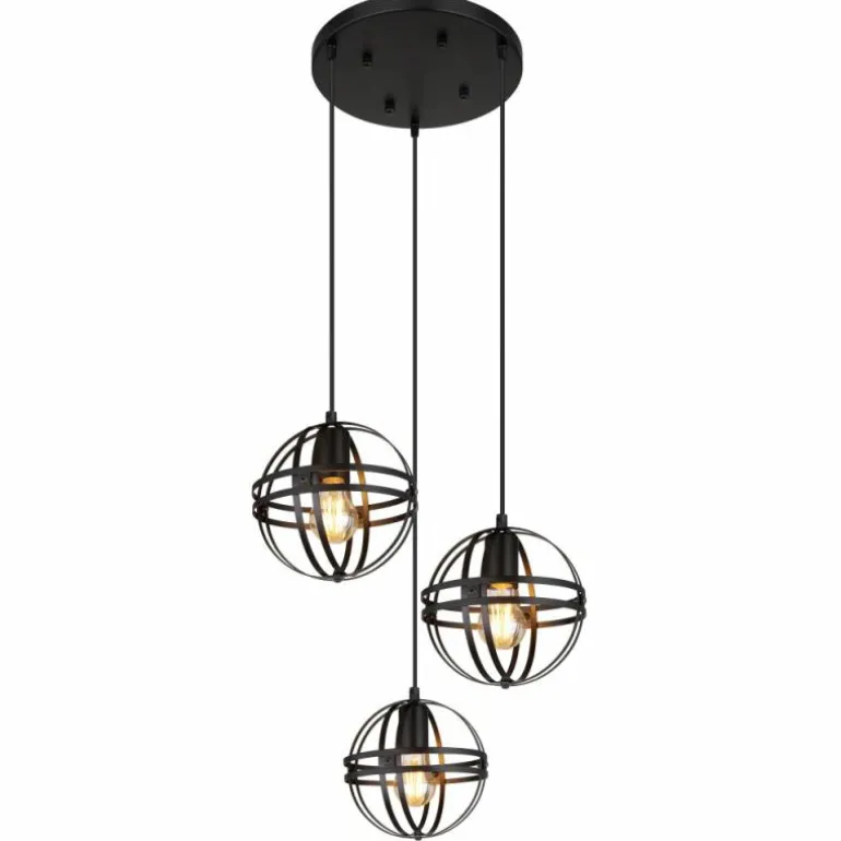 Suspension Globo TAMARA Noir, 3 lumières