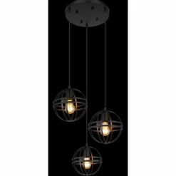 Suspension Globo TAMARA Noir, 3 lumières