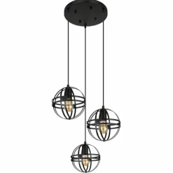 Suspension Globo TAMARA Noir, 3 lumières