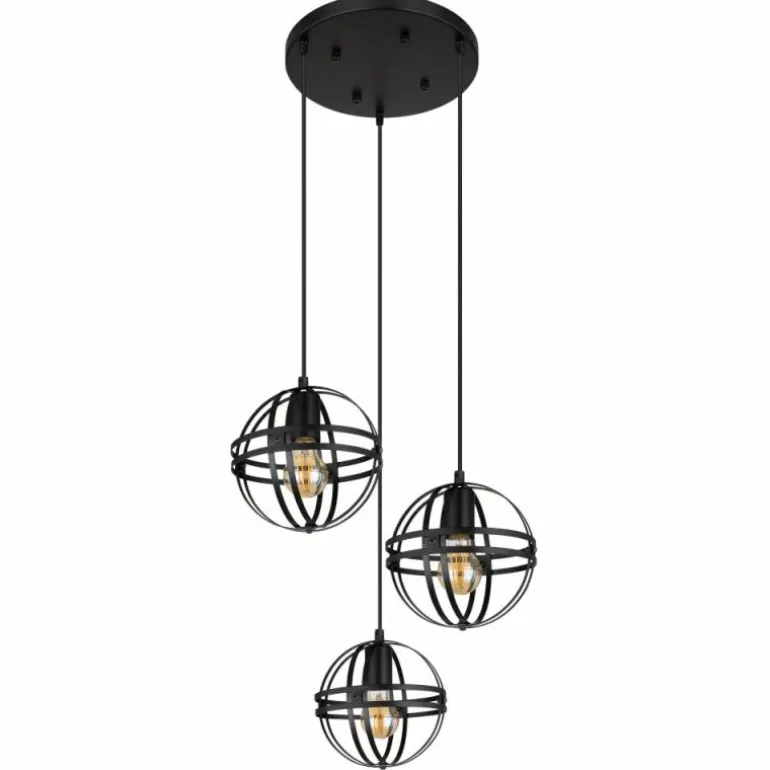 Suspension Globo TAMARA Noir, 3 lumières