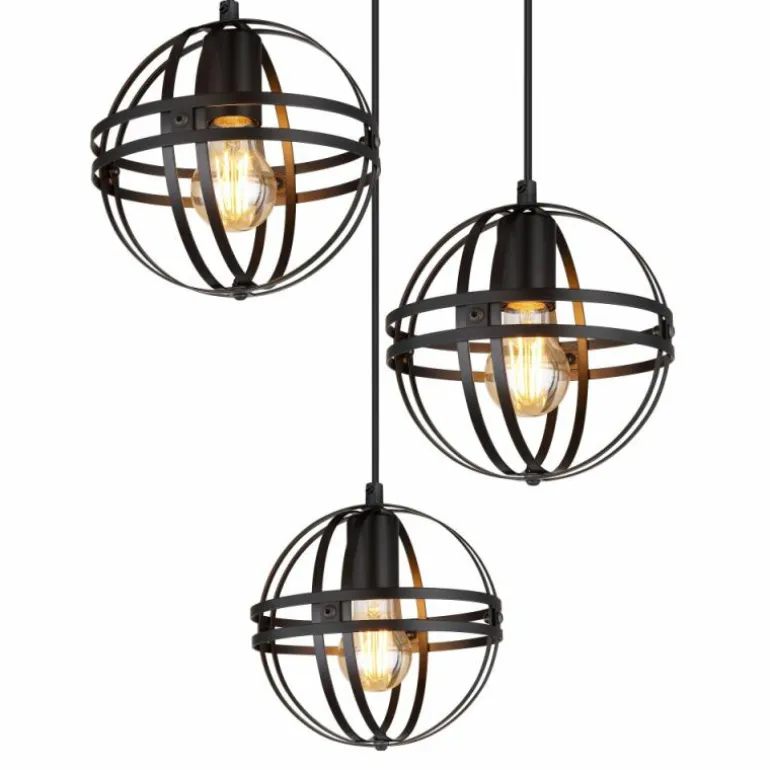 Suspension Globo TAMARA Noir, 3 lumières