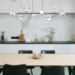 Suspension Globo UNTSY LED Titane, 8 lumières, Télécommandes