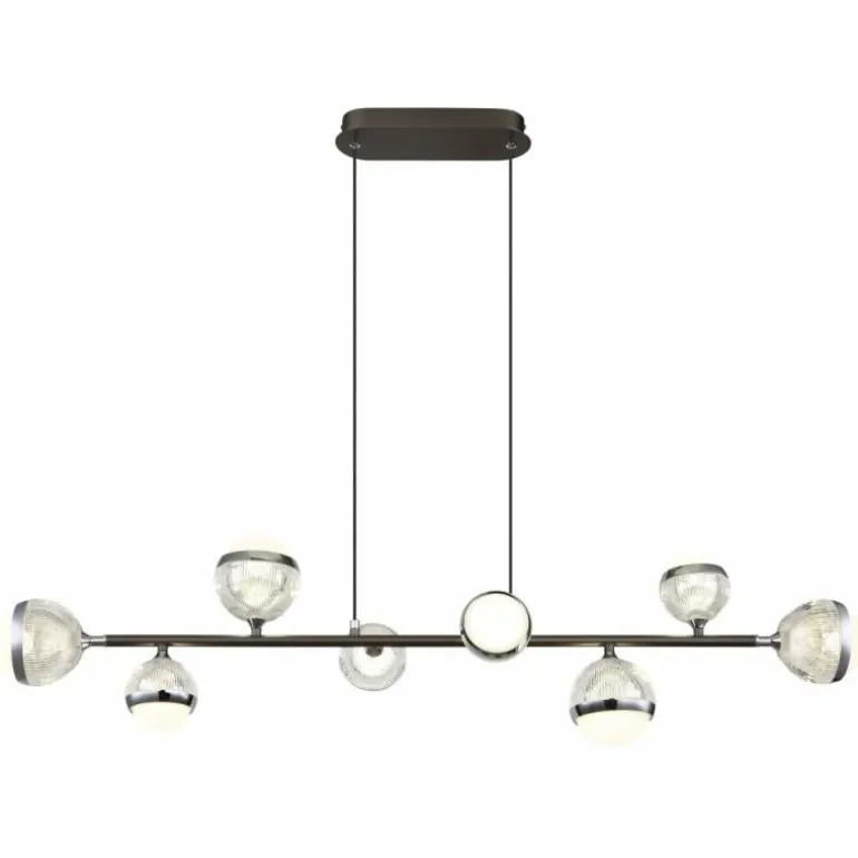 Suspension Globo UNTSY LED Titane, 8 lumières, Télécommandes