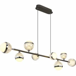 Suspension Globo UNTSY LED Titane, 8 lumières, Télécommandes
