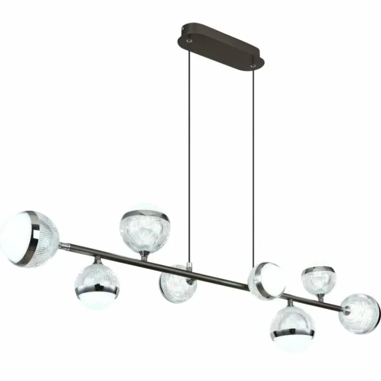 Suspension Globo UNTSY LED Titane, 8 lumières, Télécommandes