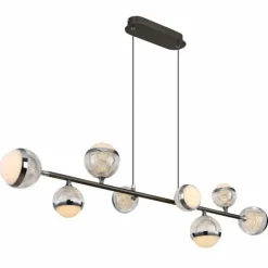Suspension Globo UNTSY LED Titane, 8 lumières, Télécommandes
