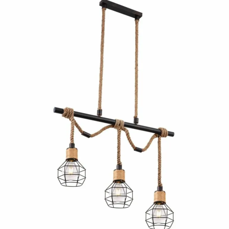 Suspension Globo VALERIE Brun, Noir, 3 lumières