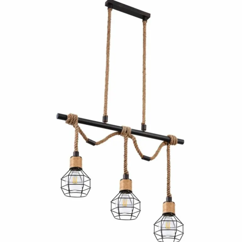 Suspension Globo VALERIE Brun, Noir, 3 lumières