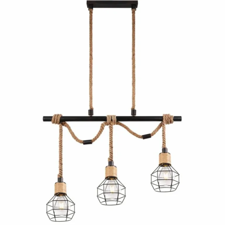 Suspension Globo VALERIE Brun, Noir, 3 lumières