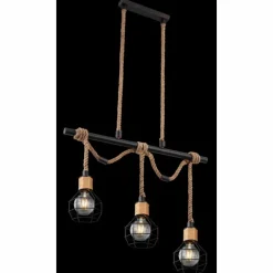 Suspension Globo VALERIE Brun, Noir, 3 lumières