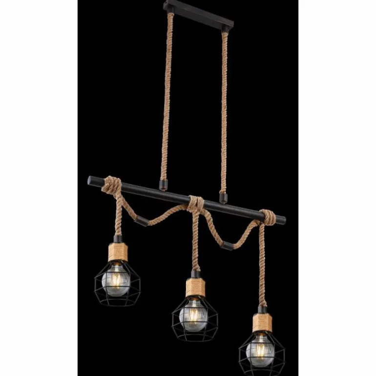 Suspension Globo VALERIE Brun, Noir, 3 lumières