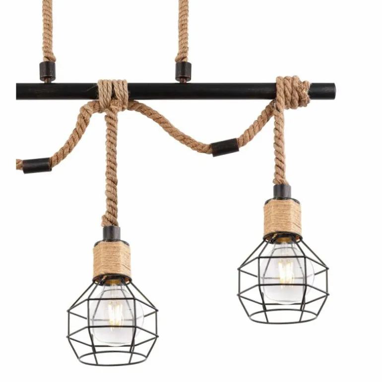 Suspension Globo VALERIE Brun, Noir, 3 lumières