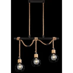 Suspension Globo VALERIE Brun, Noir, 3 lumières