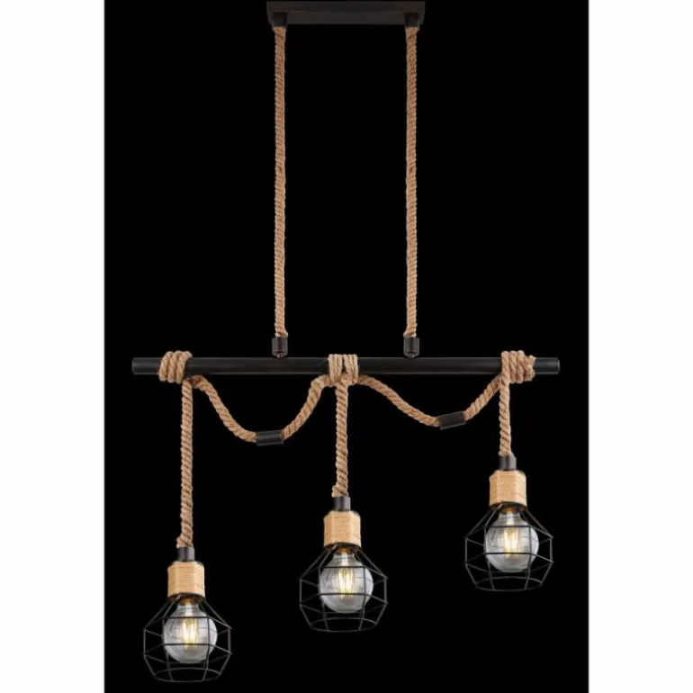 Suspension Globo VALERIE Brun, Noir, 3 lumières