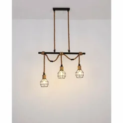 Suspension Globo VALERIE Brun, Noir, 3 lumières