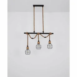 Suspension Globo VALERIE Brun, Noir, 3 lumières