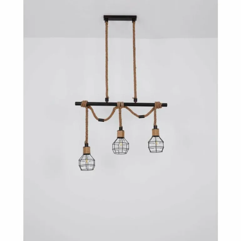 Suspension Globo VALERIE Brun, Noir, 3 lumières