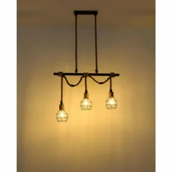 Suspension Globo VALERIE Brun, Noir, 3 lumières