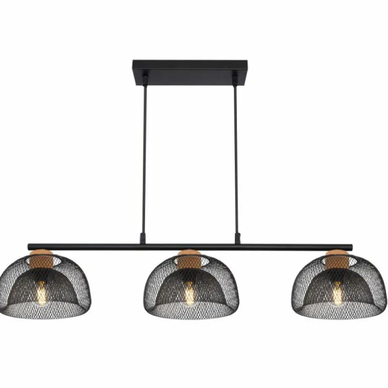 Suspension Globo VITIANO Brun, Noir, 3 lumières