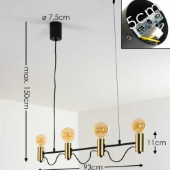 Suspension Gnarp Noir doré, 4 lumières