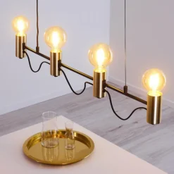 Suspension Gnarp Noir doré, 4 lumières