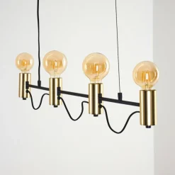 Suspension Gnarp Noir doré, 4 lumières