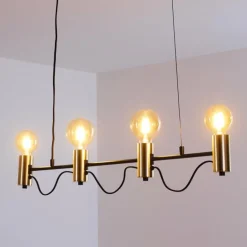 Suspension Gnarp Noir doré, 4 lumières
