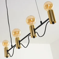 Suspension Gnarp Noir doré, 4 lumières
