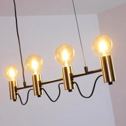 Suspension Gnarp Noir doré, 4 lumières