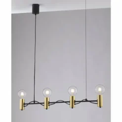 Suspension Gnarp Noir doré, 4 lumières