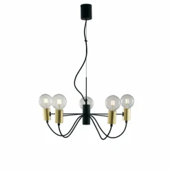 Suspension Gnarp Noir doré, 5 lumières