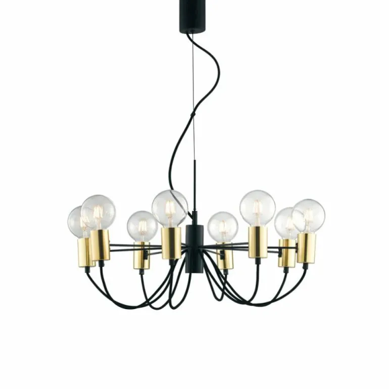 Suspension Gnarp Noir doré, 8 lumières