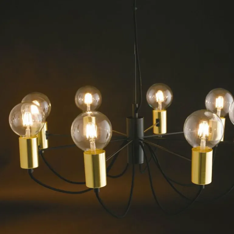 Suspension Gnarp Noir doré, 8 lumières