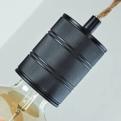 Suspension Gnitteryd Brun, Bois clair, Noir, 4 lumières