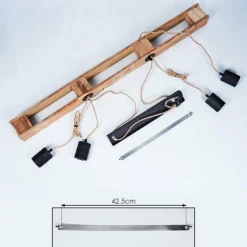 Suspension Gnitteryd Brun, Bois clair, Noir, 4 lumières