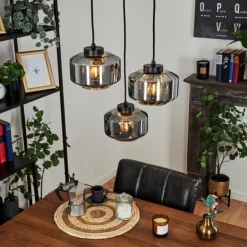 Suspension Gondim Noir, 3 lumières
