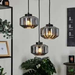 Suspension Gondim Noir, 3 lumières