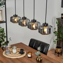 Suspension Gondim Noir, 4 lumières