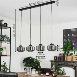 Suspension Gondim Noir, 4 lumières