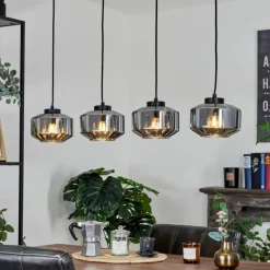 Suspension Gondim Noir, 4 lumières