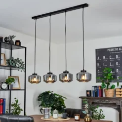 Suspension Gondim Noir, 4 lumières