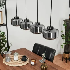 Suspension Gondim Noir, 4 lumières