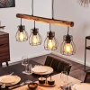Suspension Gondo Bois clair, Noir, 4 lumières