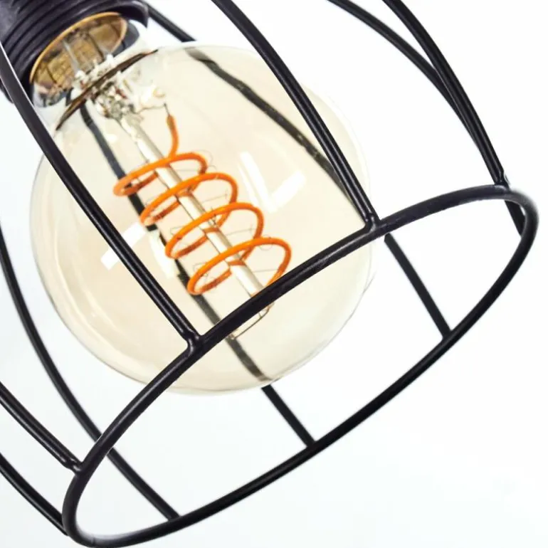 Suspension Gondo Bois clair, Noir, 4 lumières